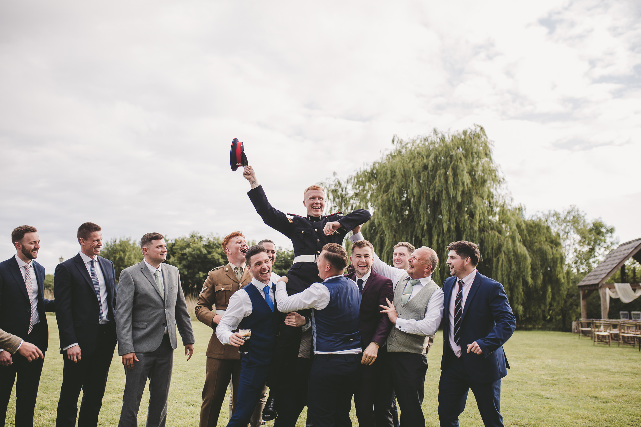 groom being lifted